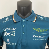 2023 F1 Aston Martin Polo Green Racing Suit(有领)