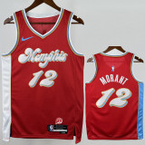 24-25 Grizzlies MORANT #12 Red City Edition Top Quality Hot Pressing NBA Jersey