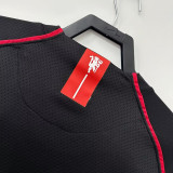 2007-2008 Man Utd Away Black Retro Soccer Jersey