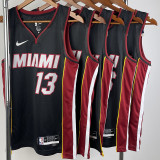22-23 HEAT JAMES #6 Black Top Quality Hot Pressing NBA Jersey (V领）