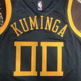 2018 WARRIORS KUMINGA #00 Black Gray Top Quality Hot Pressing NBA Jersey