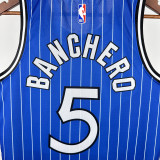 2018-2019 Magic BANCHERO #5 Blue Retro Top Quality Hot Pressing NBA Jersey (条纹)
