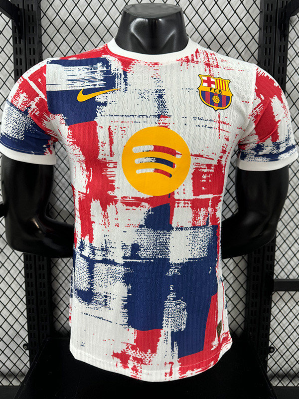 25-26 BAR Special Edition White Red Player Version Training Shirts