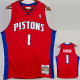 2008-09 Pistons IVERSON #1 Red Retro Top Quality Hot Pressing NBA Jersey