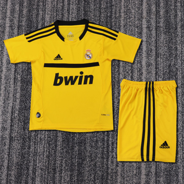 2011-2012 RMA Yellow GoalKeeper Kids Retro Soccer Jersey