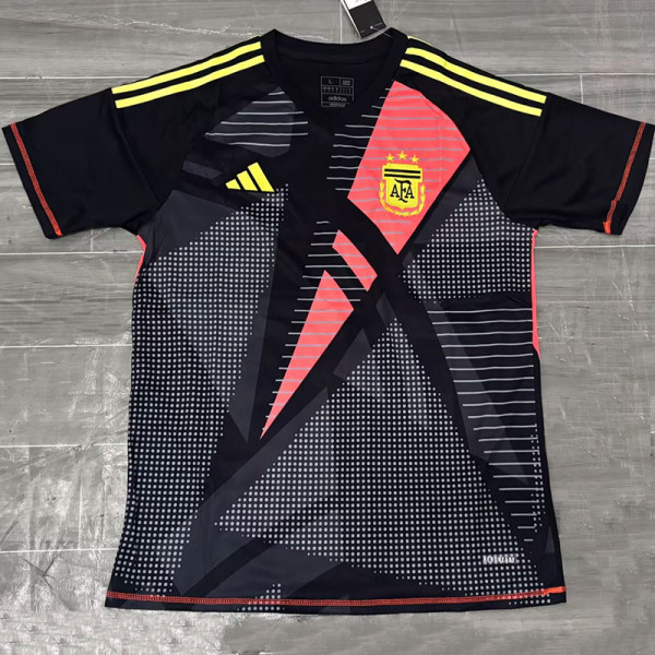 24-25 Argentina Black Grey GoalKeeper Fans Soccer Jersey