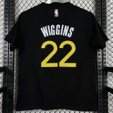 T224 WARRIORS WIGGINS #22 Black High Quality Casual T-Shirt