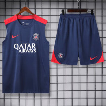 24-25 PSG Royal blue Tank top and shorts suit