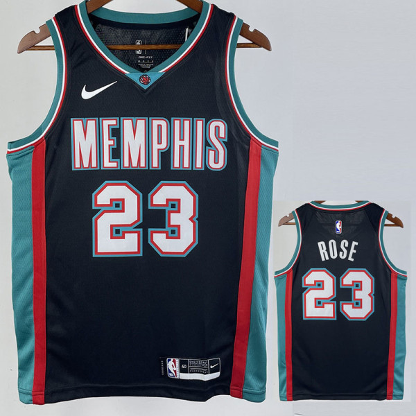 2021 Grizzlies ROSE #23 Black Top Quality Hot Pressing NBA Jersey