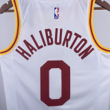 2019-20 Indiana Pacers HALIBURTON #0 White Retro Top Quality Hot Pressing NBA Jersey