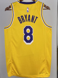 22-23 LAKERS BRYANT #8 Yellow Top Quality Hot Pressing NBA Jersey(圆领)