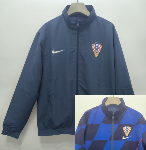 24-25 Croatia Lake blue & Blue Double Sided Windbreaker (双面风衣)