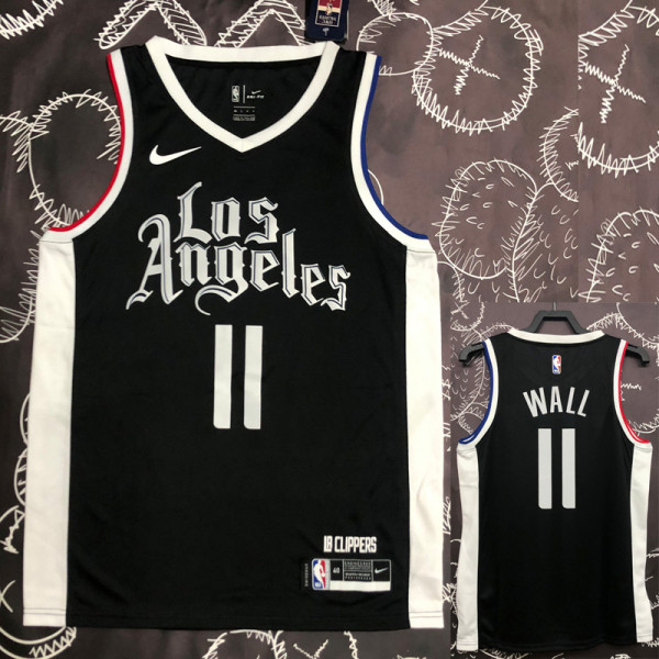 CLIPPERS WALL #11 Black Top Quality Hot Pressing NBA Jersey