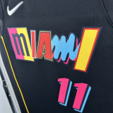 21-22 HEAT JAQUEZ JR. #11 Black City Edition Top Quality Hot Pressing NBA Jersey (圆领）