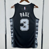 22-23 SA Spurs PAUL #3 Black Top Quality Hot Pressing NBA Jersey (Trapeze Edition) 飞人版