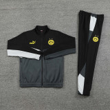 24-25 Dortmund Black Grey Jacket Tracksuit #02