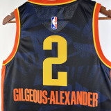23-24 OKC Thunder GILGEOUS-ALEXANDER #2 Dark Blue City Edition Top Quality Hot Pressing NBA Jersey