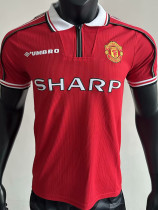 1998-1999 Man Utd Home Player Version Retro Soccer Jersey