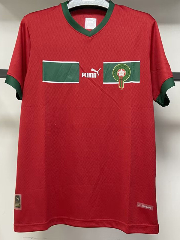 22-23 Morocco Home World Cup Fans Soccer Jersey