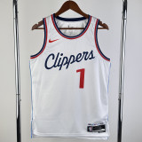 24-25 Clippers HARDEN #1 White City Edition Home Top Quality Hot Pressing NBA Jersey