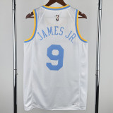 22-23 Lakers JAMES JR. #9 White Retro Top Quality Hot Pressing NBA Jersey