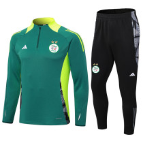 24-25 Algeria Dark green Half Pull Tracksuit (半拉链)