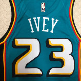 22-23 Pistons IVEY #23 Blue Top Quality Hot Pressing NBA Jersey (Retro Logo)