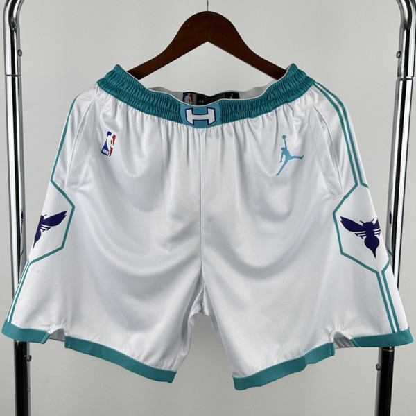 Hornets White City Edition Top Quality NBA Pants