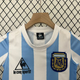 1986 Argentina Home Kids Retro Soccer Jersey