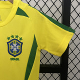 2002 Brazil Home Kids Retro Soccer Jersey