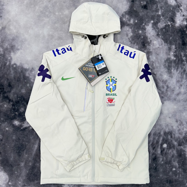 24-25 Brazil Velvet Thickened warm White Outdoor Jackets #103加绒冲锋衣