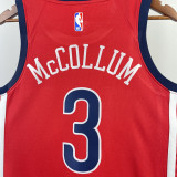 22-23 Pelicans McCOLLUM #3 Red Top Quality Hot Pressing NBA Jersey (Trapeze Edition) 飞人版