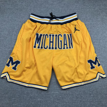 Michigan Yellow City Edition Top Quality NBA Pocket Pants * 密歇根