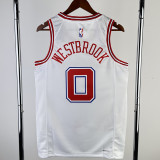 23-24 ROCKETS WESTBROOK #0 White City Edition Home Top Quality Hot Pressing NBA Jersey