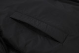 24-25 Napoli Black Hooded Windbreaker Fabric Cotton Coat #G237