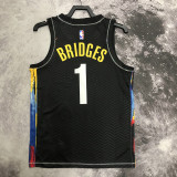 NETS BRIDGES #1 Black Top Quality Hot Pressing NBA Jersey (涂鸦)