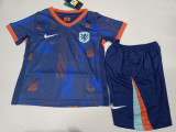 24-25 Netherlands Away Kids Soccer Jersey