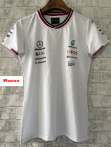 2024 F1 Formula One Mercedes Women White Racing Suit (女) 圆领