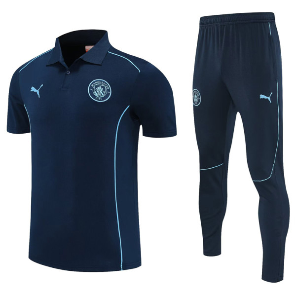 25-26 Man City Royal blue Polo Tracksuit