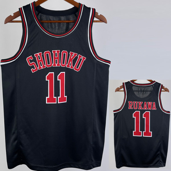 2023 SHOHOKU RUKAWA #11 Black Top Quality Hot Pressing NBA Jersey