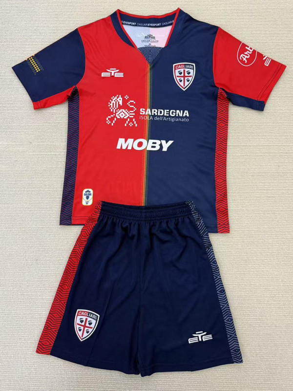 24-25 Cagliari Home Kids Soccer Jersey