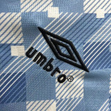 1990 England Away Blue Retro Soccer Jersey