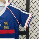 1998 France Home Kids Retro Soccer Jersey (带小字)