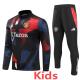 24-25 Man Utd Blue red Kids Half Pull Tracksuit (童装)(半拉链)