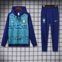 24-25 Brazil Blue Hoodie Tracksuit (卫衣套装)