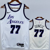 22-23 LAKERS DONCIC #77 White City Edition Top Quality Hot Pressing NBA Jersey