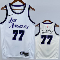 22-23 LAKERS DONCIC #77 White City Edition Top Quality Hot Pressing NBA Jersey