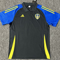 24-25 Leeds United Black Polo Short Sleeve