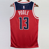 22-23 Wizards POOLE #13 Red Top Quality Hot Pressing NBA Jersey