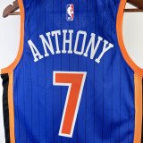 23-34 KNICKS ANTHONY #7 Blue City Edition Top Quality Hot Pressing NBA Jersey
